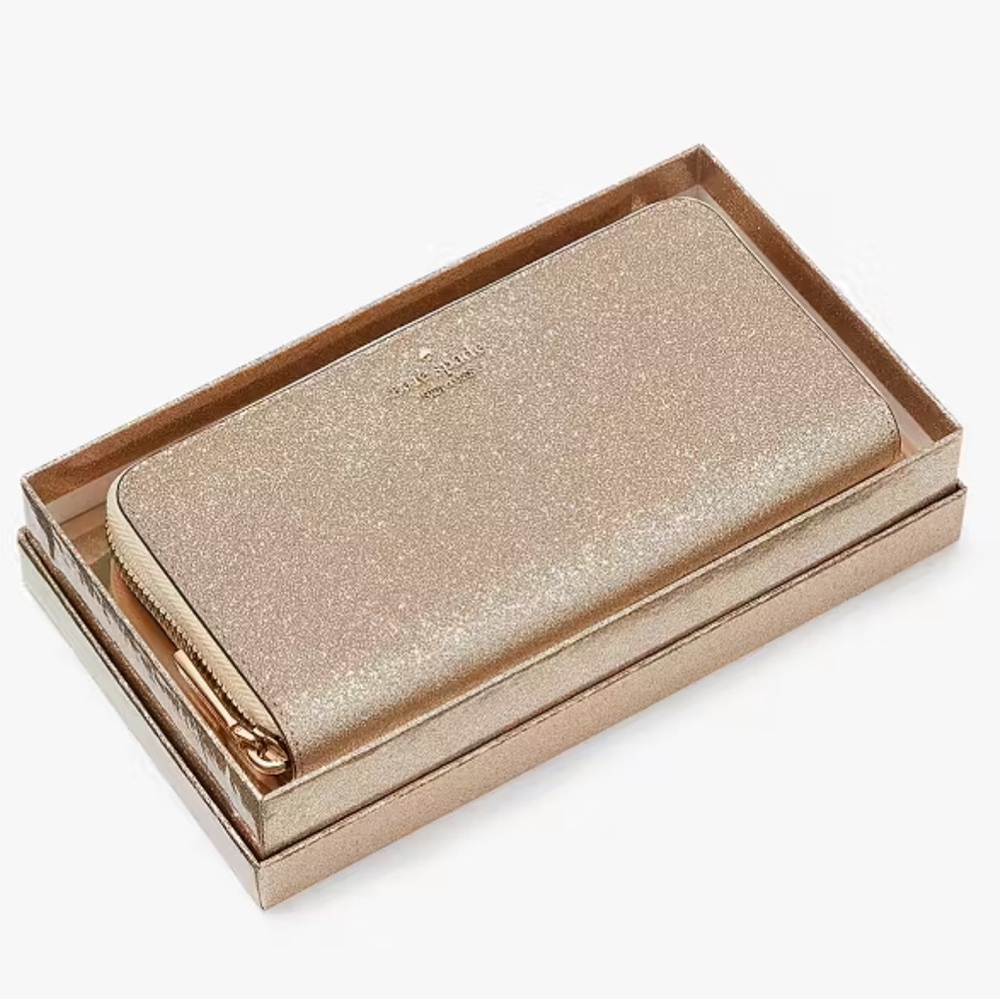Kate Spade Glimmer Boxed Large Continental Wallet NWT